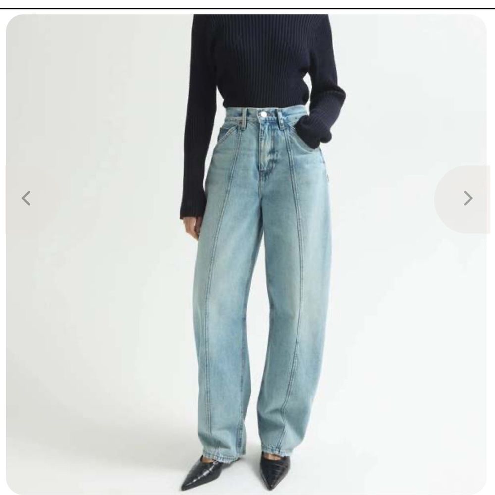 Dala Lido Flat Seam Barrel Leg Jeans Nwt